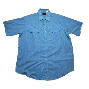 Vintage Plains Western Wear Short Sleeve Pearl Snap- Men’s Size XL